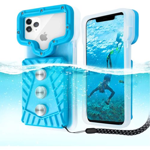 Capa Celular Prova Dágua IP68 Universal Azul - Novo Mundo Mobile