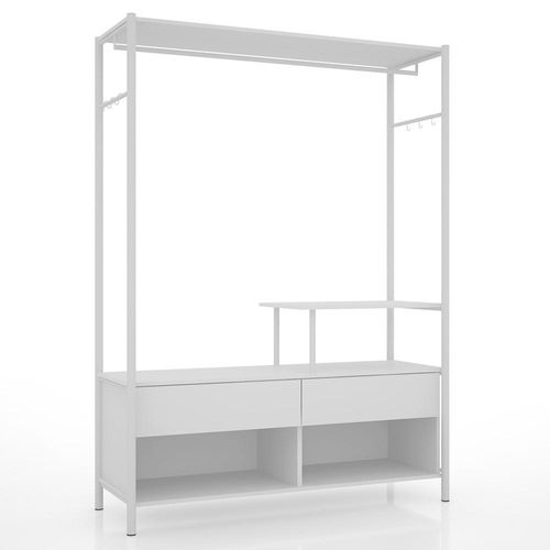 Guarda Roupa Casal Closet Barcelona 2 Gavetas Branco - Artefamol Menor preço em Guarda Roupa Casal Closet Barcelona 2 Gavetas Branco - Artefamol