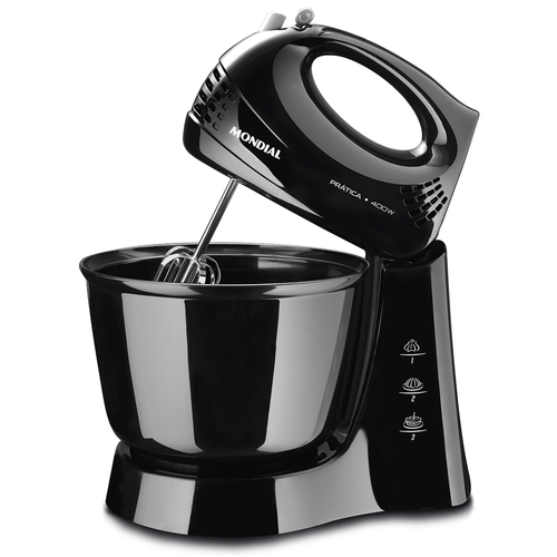 Batedeira Power Prática Mondial, 3 Velocidades + Pulsar, Preto - B44B Menor preço em Batedeira Power Prática Mondial, 3 Velocidades + Pulsar, Preto - B44B