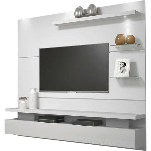 Painel para TV até 65'', em MDP, com Luminárias de LED - Dj Móveis Greco Menor preço em Painel para TV até 65'', em MDP, com Luminárias de LED - Dj Móveis Greco