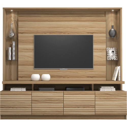 Estante Home em MDP e MDF com Luminárias de LED Dj Móveis Italian