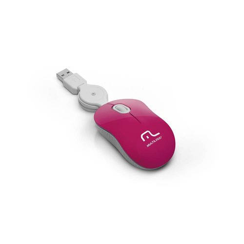 Mouse Multilaser Retratil Super Mini Pink USB - MO185 Menor preço em Mouse Multilaser Retratil Super Mini Pink USB - MO185