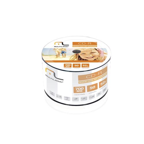 Midia CD-R Vel. 52X - 50 Un. Shrink - CD051 Menor preço em Midia CD-R Vel. 52X - 50 Un. Shrink - CD051