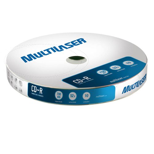 Midia Multilaser CD-R Vel. 52X - 10 Un. Shrink - CD027 Menor preço em Midia Multilaser CD-R Vel. 52X - 10 Un. Shrink - CD027