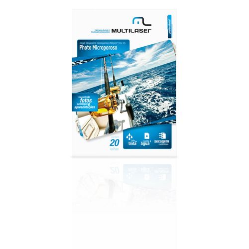 Papel Multilaser Especial Fotografico Paper Microporos A6 10X15 C/20Fls 260G/M2 - PE017 Menor preço em Papel Multilaser Especial Fotografico Paper Microporos A6 10X15 C/20Fls 260G/M2 - PE017