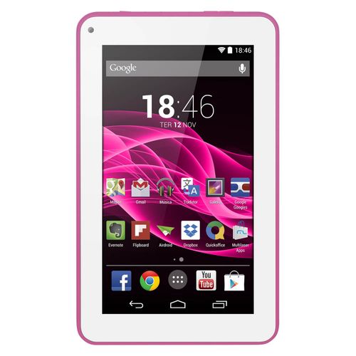 Tablet Multilaser M7S Rosa Quad Core Android 4.4 Kit Kat Dual Câmera Wi-Fi Tela Capacitiva 7" Memória 8GB - NB186 Menor preço em Tablet Multilaser M7S Rosa Quad Core Android 4.4 Kit Kat Dual Câmera Wi-Fi Tela Capacitiva 7" Memória 8GB - NB186