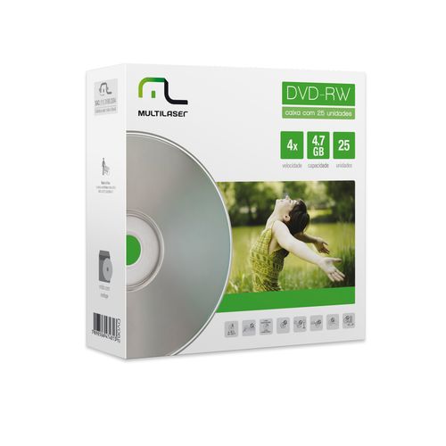 Menor preço em Midia DVD-RW Vel. 04X - 25 Un. Envelope Impresso Em Caixa Multilaser - DV062 - Midia DVD-RW Vel. 04X - 25 Un. Envelope Impresso Em Caixa Multilaser DV062