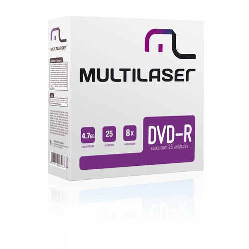 Midia Multilaser DVD-R Vel. 08X - 25 Un. Envelope Fino Em Caixa - DV042 Menor preço em Midia Multilaser DVD-R Vel. 08X - 25 Un. Envelope Fino Em Caixa - DV042