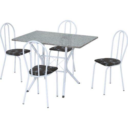 Conjunto Copa 5 Peças, Granito, 110X70 - Artefamol Bruna - Preto / Cinza Menor preço em Conjunto Copa 5 Peças, Granito, 110X70 - Artefamol Bruna - Preto / Cinza