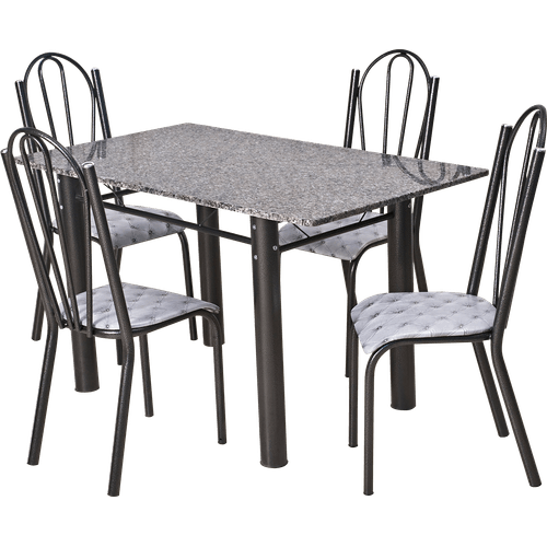 Conjunto Copa 5 Peças, Granito, 120X75 - Artefamol Luana - Craqueado / Preto Menor preço em Conjunto Copa 5 Peças, Granito, 120X75 - Artefamol Luana - Craqueado / Preto