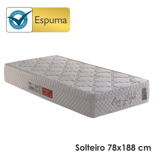Colchão Solteiro Espuma D40 Ecoline c/ Sistema Antiácaro, Antifungo e Antialérgico – (78x188x25 cm) Menor preço em Colchão Solteiro Espuma D40 Ecoline c/ Sistema Antiácaro, Antifungo e Antialérgico – (78x188x25 cm)