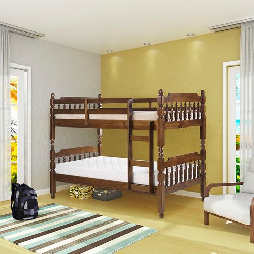 Beliche Torneada Kingston com Grade Proteção - Acabamento Verniz PU Madeira Maciça - Castanho é ruim? Beliche Torneada Kingston com Grade Proteção - Acabamento Verniz PU Madeira Maciça - Castanho é boa?