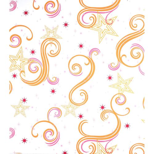 Papel De Parede Estrelas Branco E Laranja Disney Com Glitter York