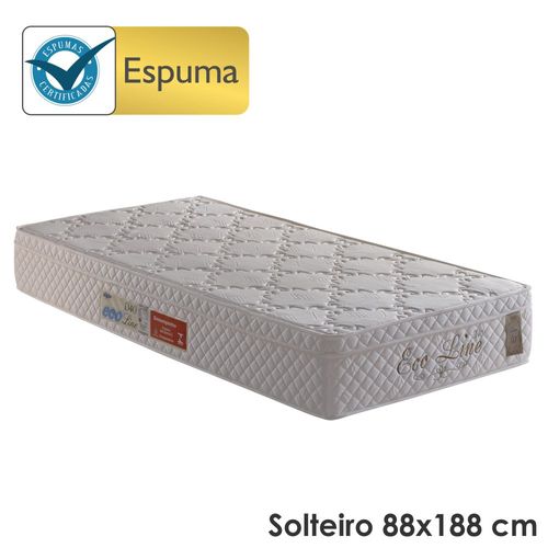 Colchão Solteiro Espuma D40 Ecoline c/ Sistema Antiácaro, Antifungo e Antialérgico – (88x188x25 cm) Menor preço em Colchão Solteiro Espuma D40 Ecoline c/ Sistema Antiácaro, Antifungo e Antialérgico – (88x188x25 cm)