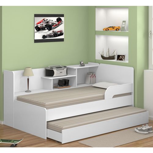 Bicama Infantil com Estante Branco Brilho - Multimóveis Menor preço em Bicama Infantil com Estante Branco Brilho - Multimóveis