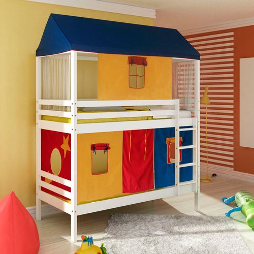 Beliche infantil Teen Play Telhado Completo e Tenda Multicores Exclusivo - Branco Lavado - Casatema Menor preço em Beliche infantil Teen Play Telhado Completo e Tenda Multicores Exclusivo - Branco Lavado - Casatema