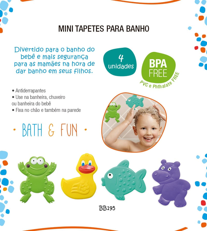 Mini Tapetes para Banho Bath & Fun
