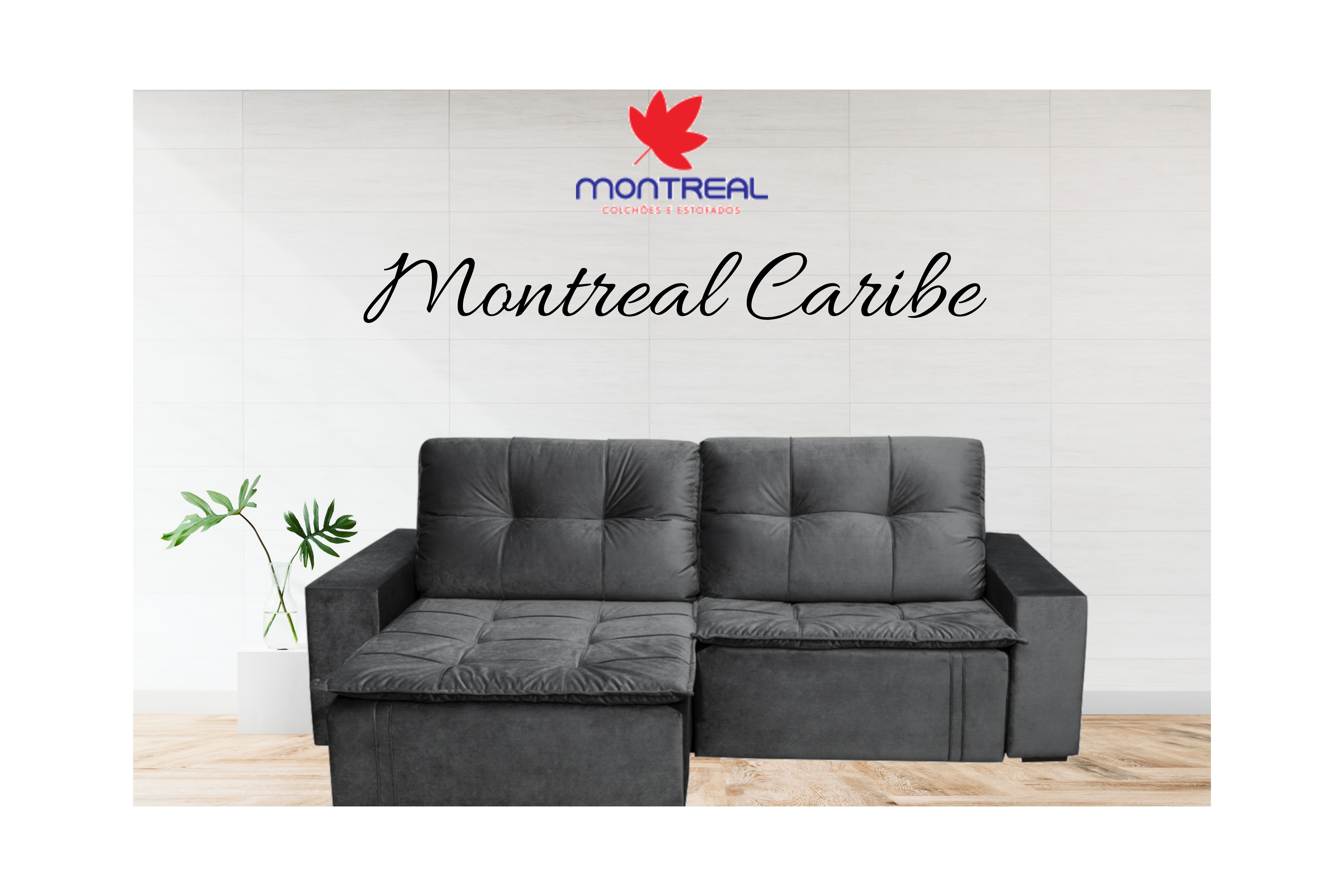 Sofá Montreal Caribe retrátil e reclinável
